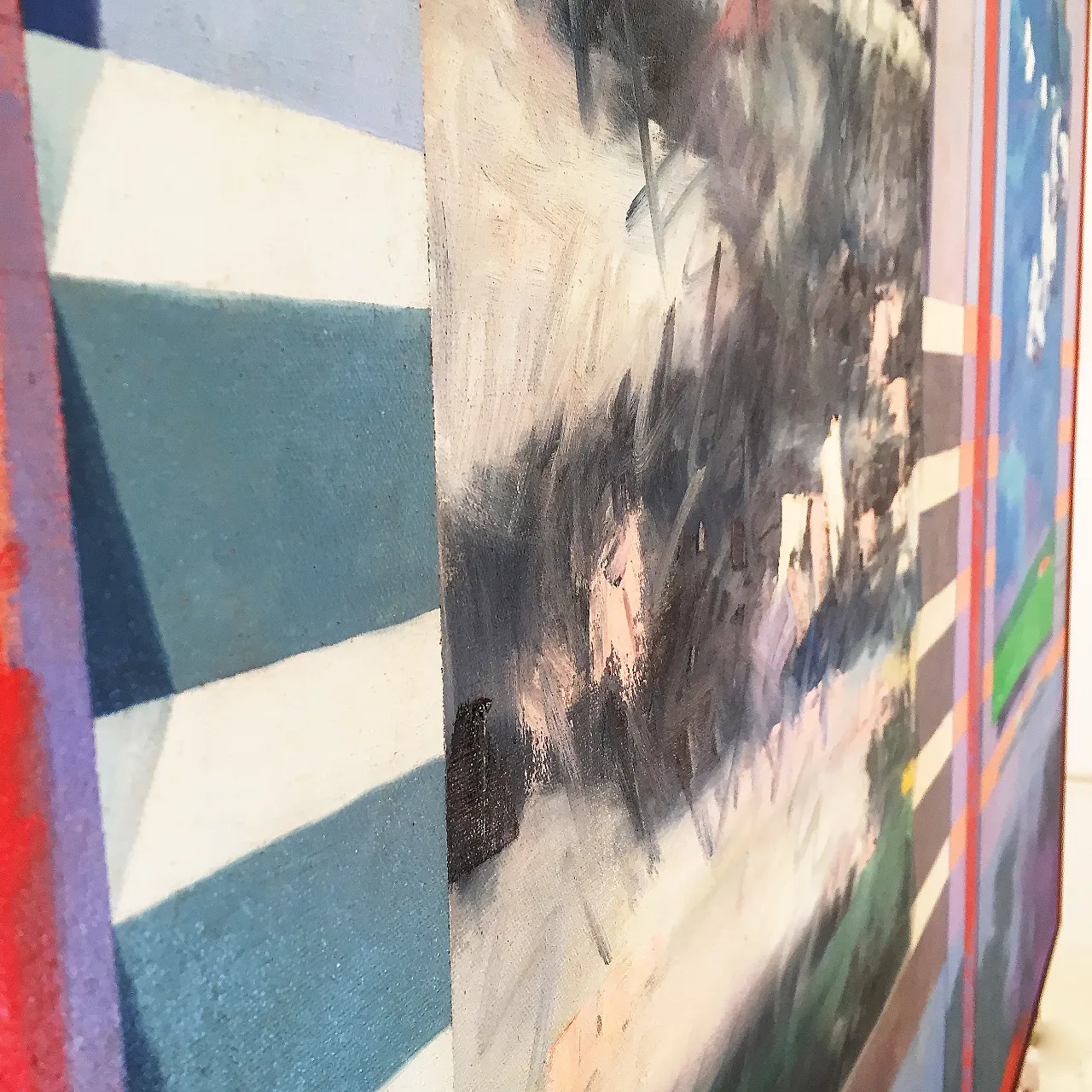 Dipinto 'Mated Measure' di Richard Frank, olio su tela 1980 3