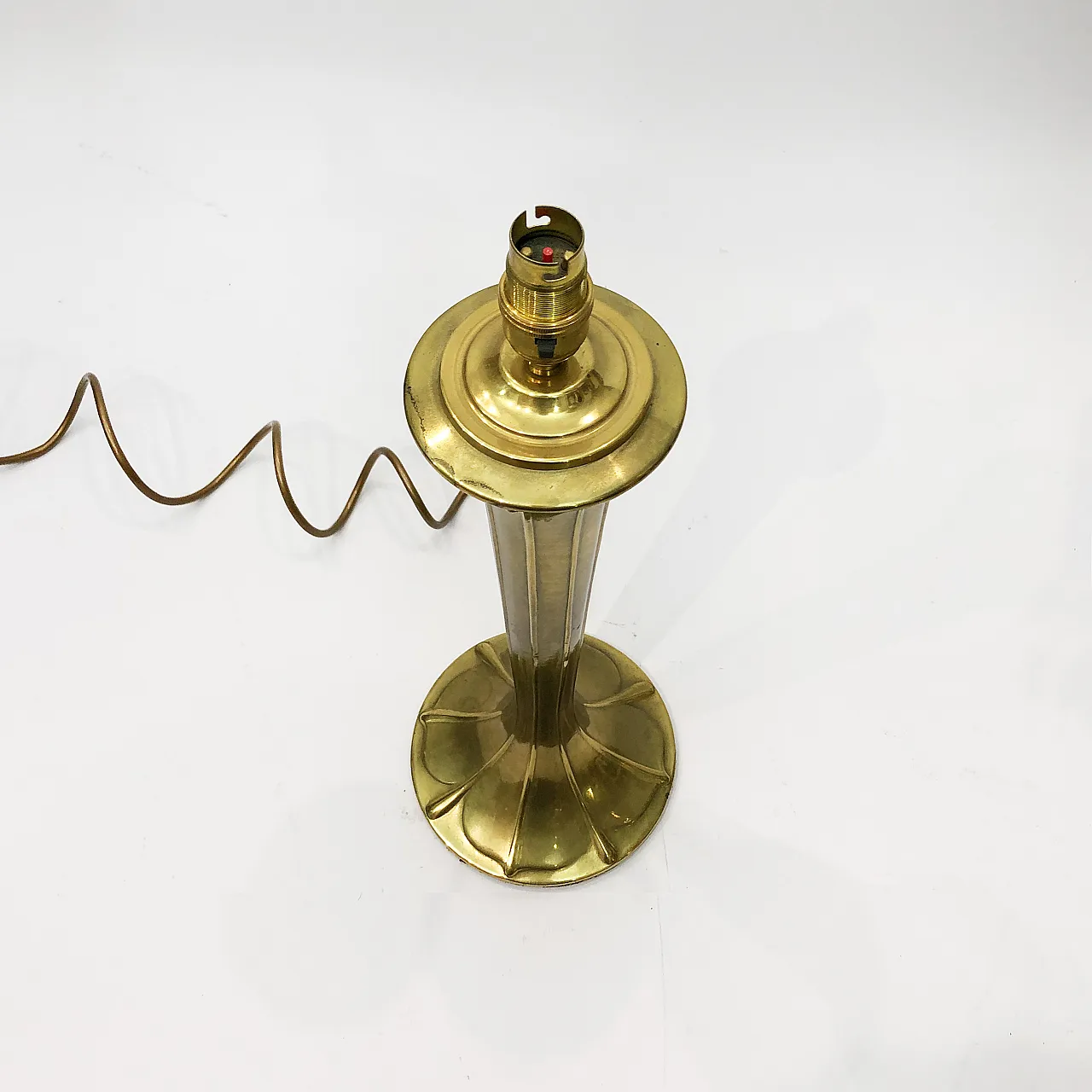 Brass Art Nouveau Style Table Lamp, 70s 7