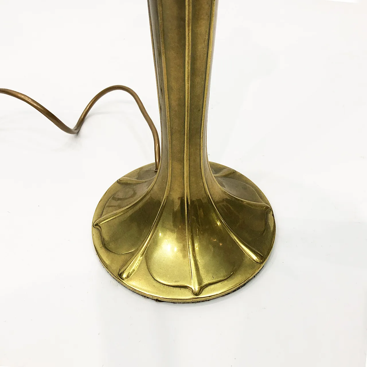 Brass Art Nouveau Style Table Lamp, 70s 9