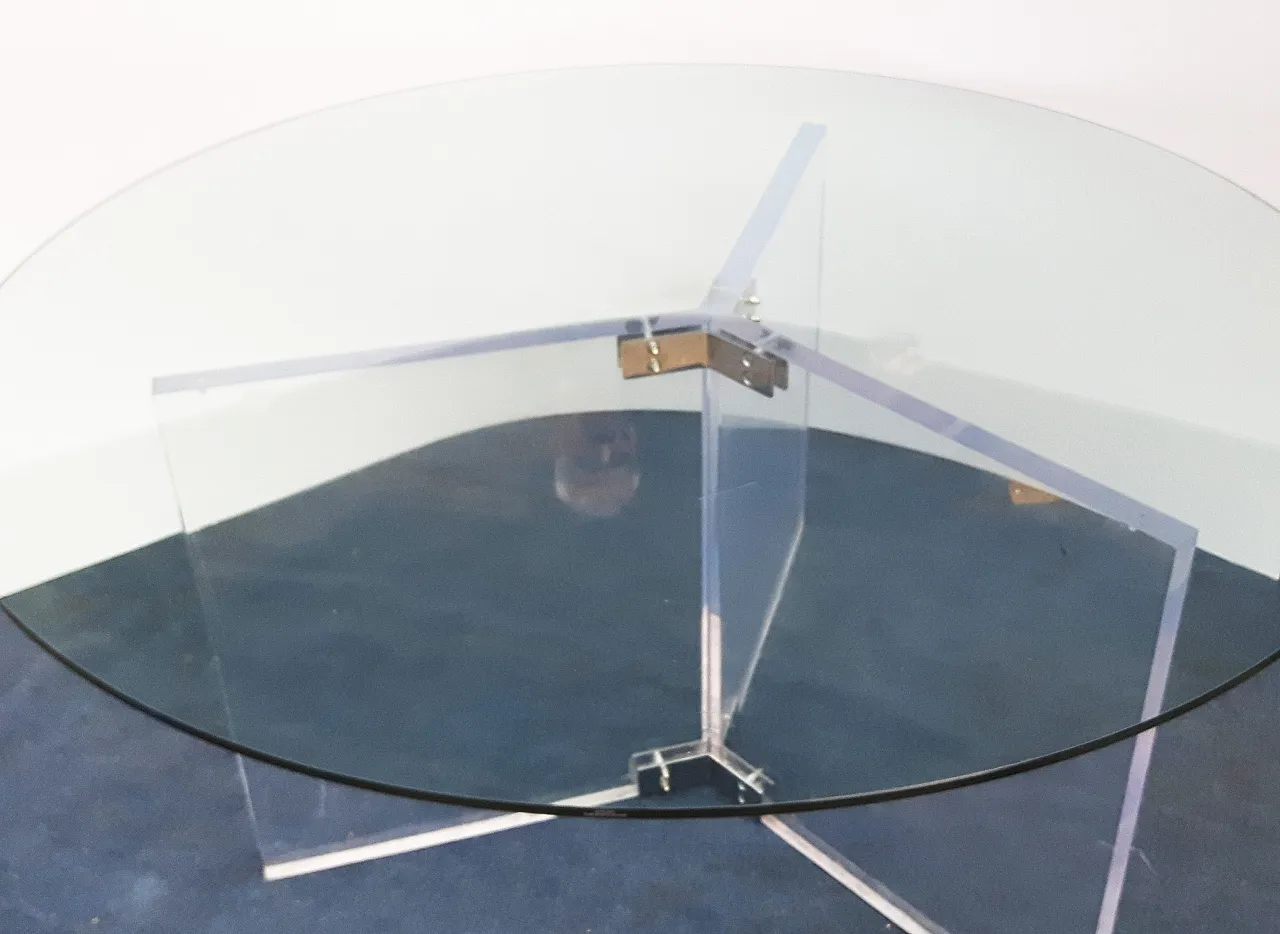 XL Lucite & Glass Round Dining Table 15