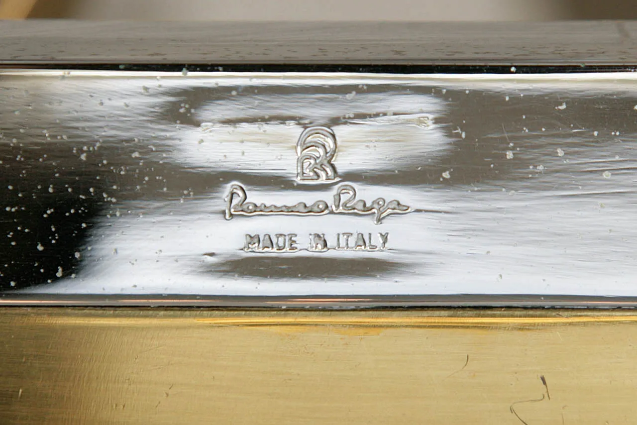 Bookshelf by Romeo Rega Burl Walnut  Brass, Chrome & Lucite, 70s 5