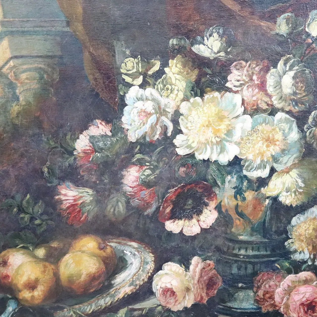 Grande dipinto olio su tela, natura morta, '800 4