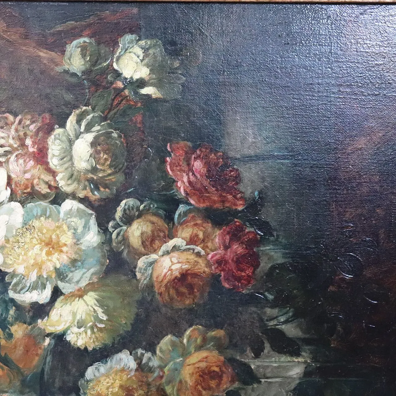 Grande dipinto olio su tela, natura morta, '800 5