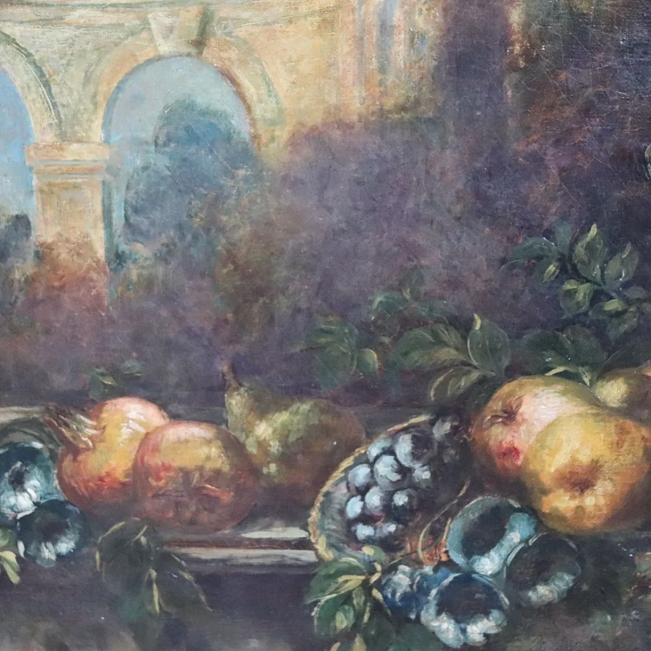 Grande dipinto olio su tela, natura morta, '800 8