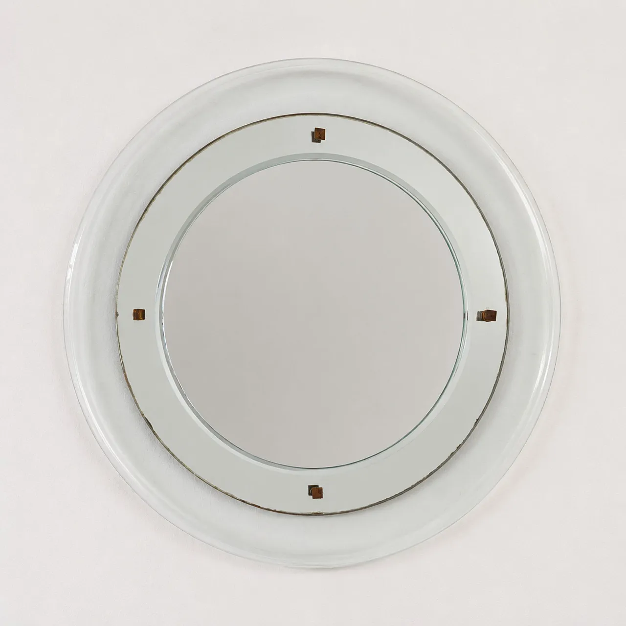 Specchio in vetro di murano e ottone Fontana Arte e Max Ingrand, 1960 3