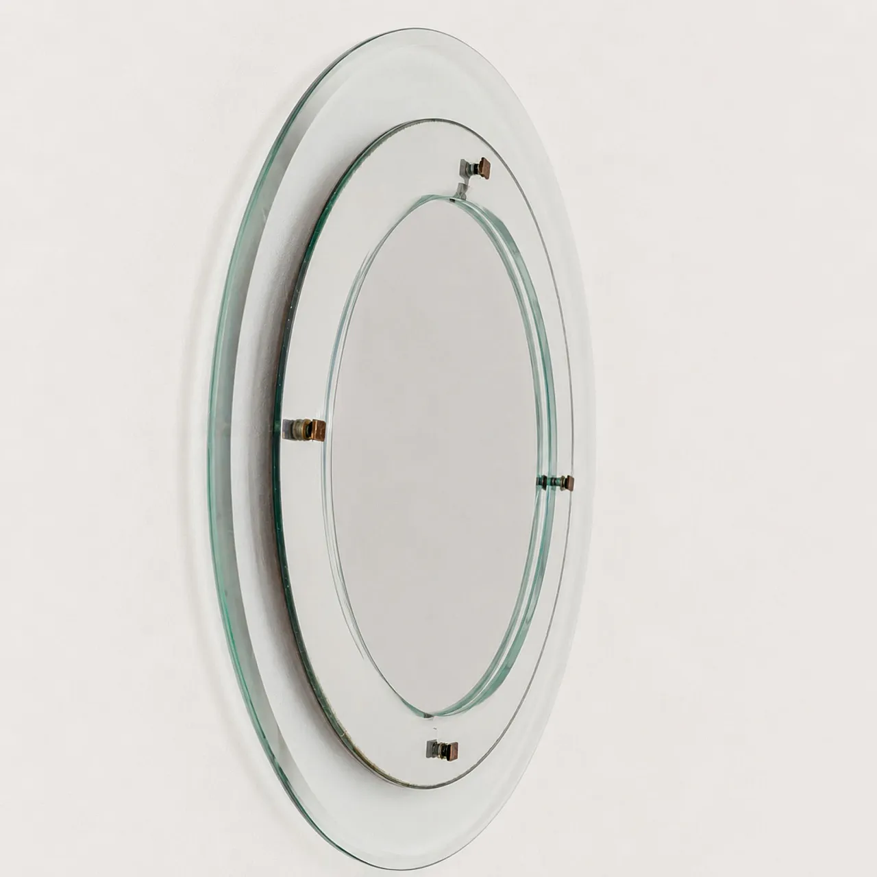 Specchio in vetro di murano e ottone Fontana Arte e Max Ingrand, 1960 4