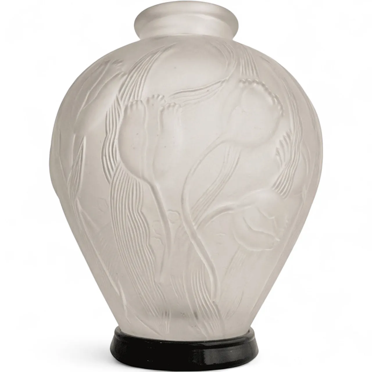 Vaso francese anni ’60 in vetro stile Lalique 8