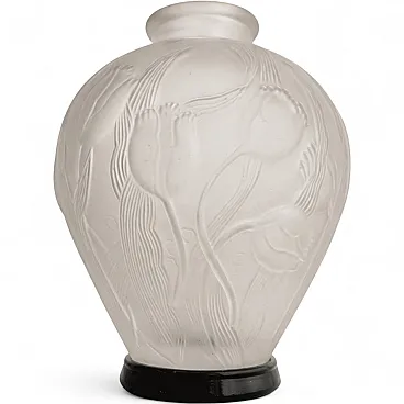 Vaso francese anni ’60 in vetro stile Lalique