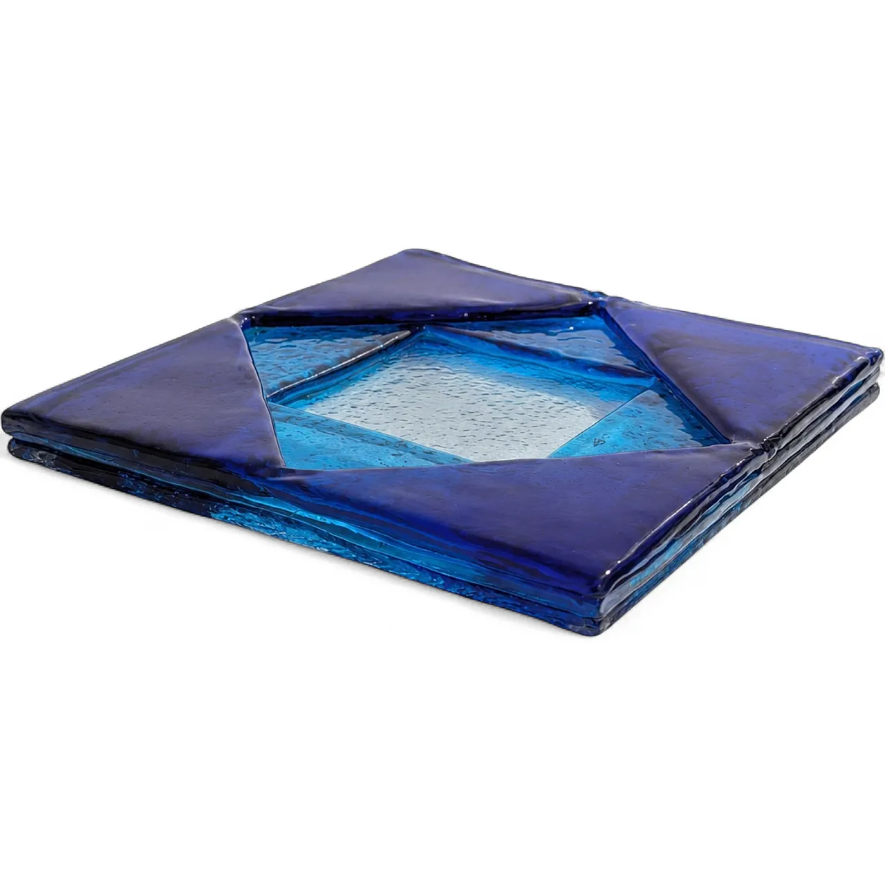 Centrotavola in vetro di murano blu by Mazzega, Italia, anni 70 9