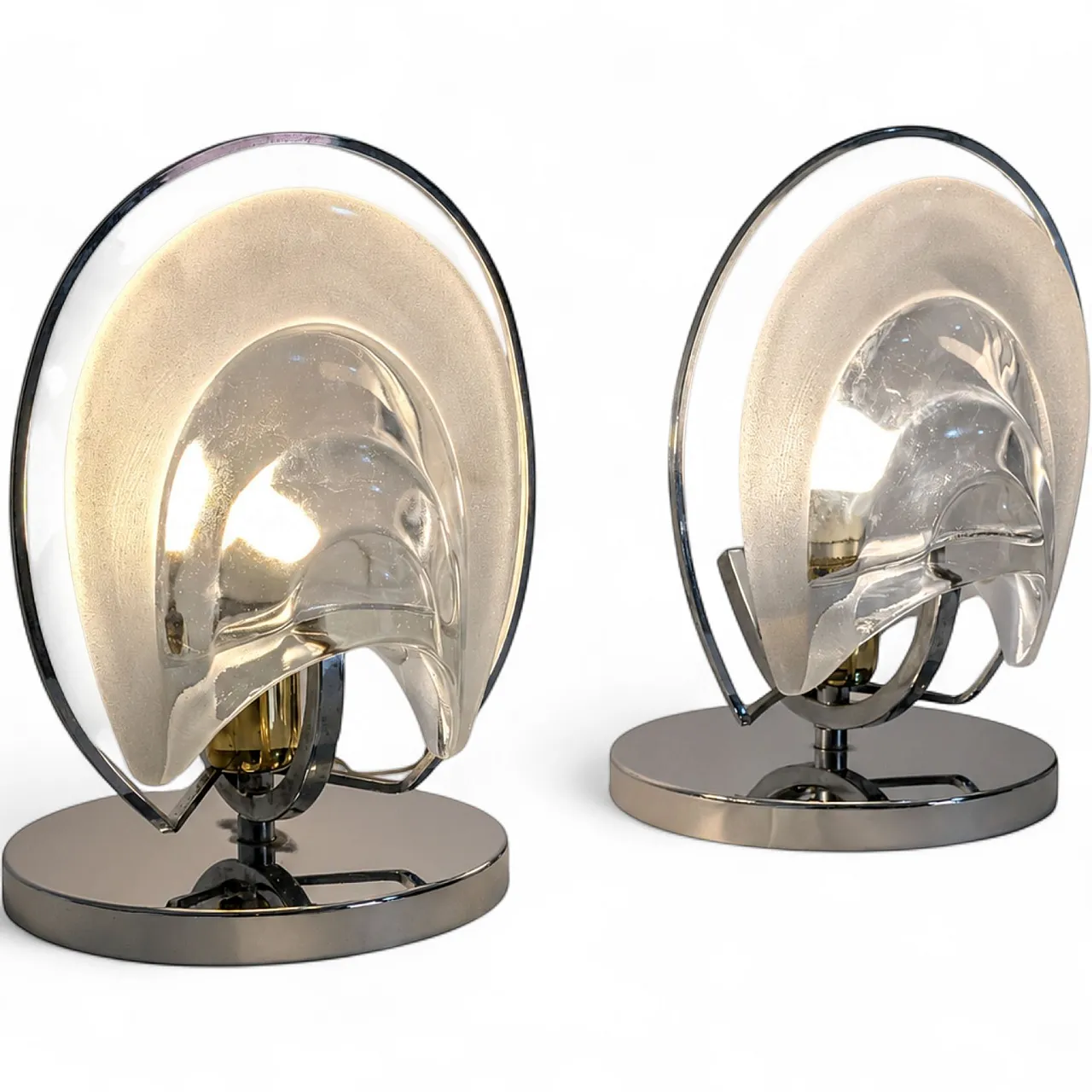 Coppia di lampade in vetro di murano by Mazzega, Italia, anni '70 8
