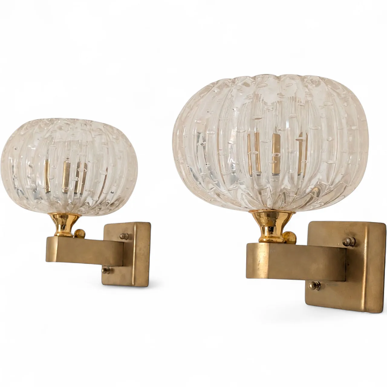 Coppia di appliques in vetro di Murano bolle stile Art Déco, anni ’50 11