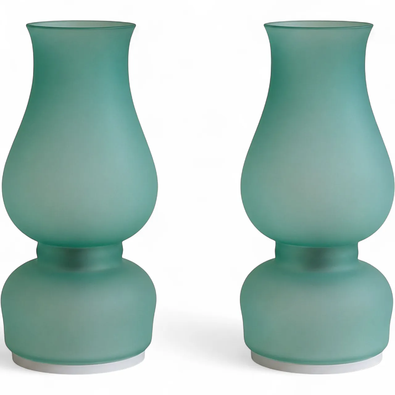 Coppia di lampade Aureliano Toso in vetro di Murano verde, fine 70s 10