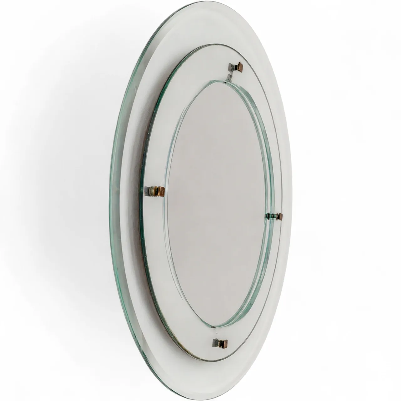 Specchio in vetro di murano e ottone Fontana Arte e Max Ingrand, 1960 9