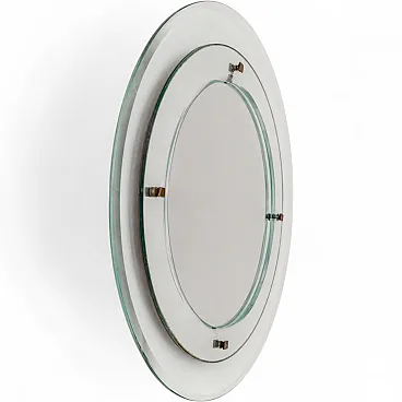 Mirror in Murano glass and brass Fontana Arte and Max Ingrand, 1960