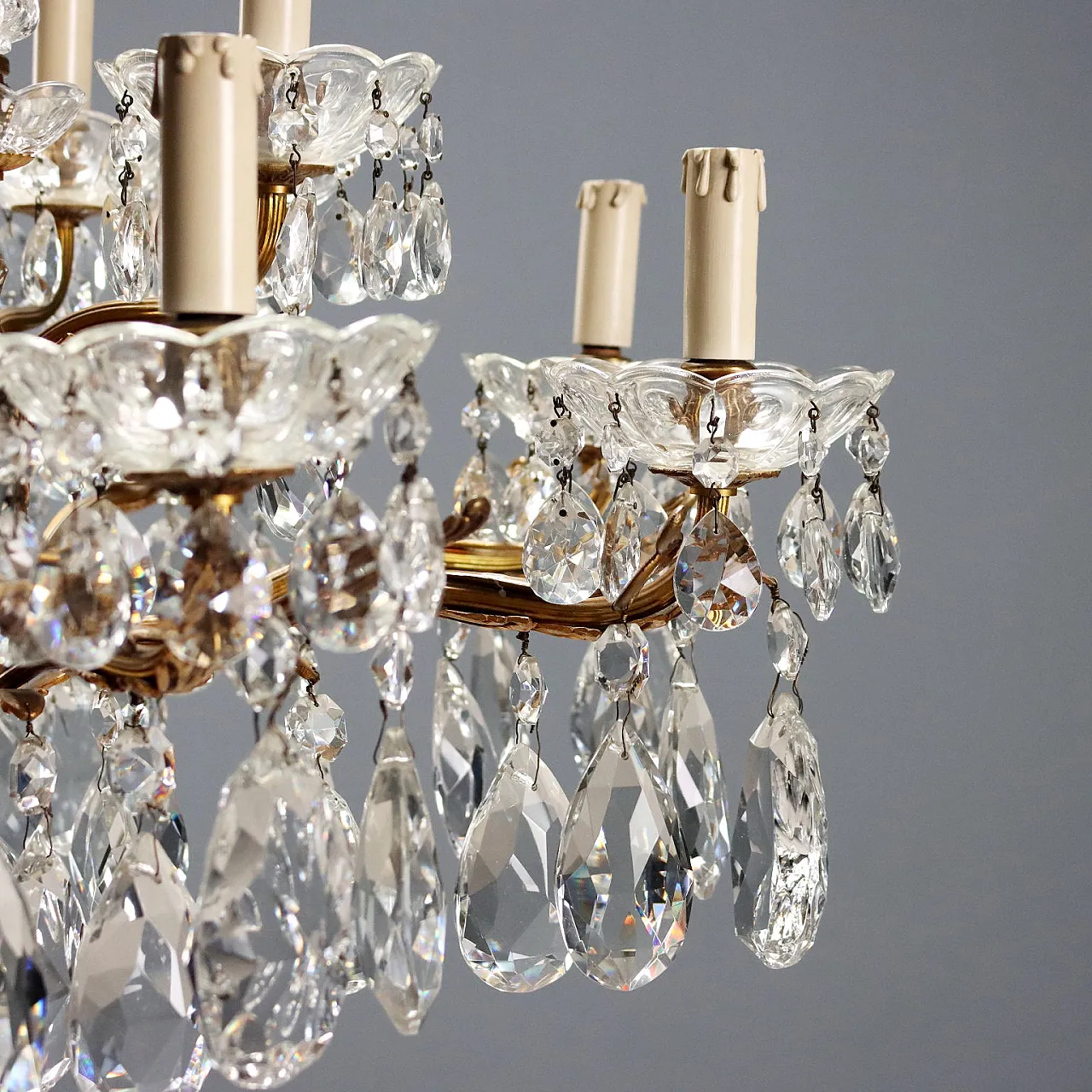 Coppia di lampadari in bronzo dorato, '900 9