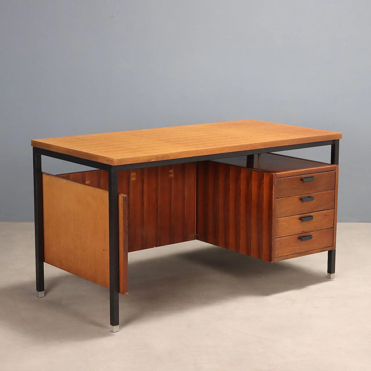 Wooden and metal desk, 1960s 1