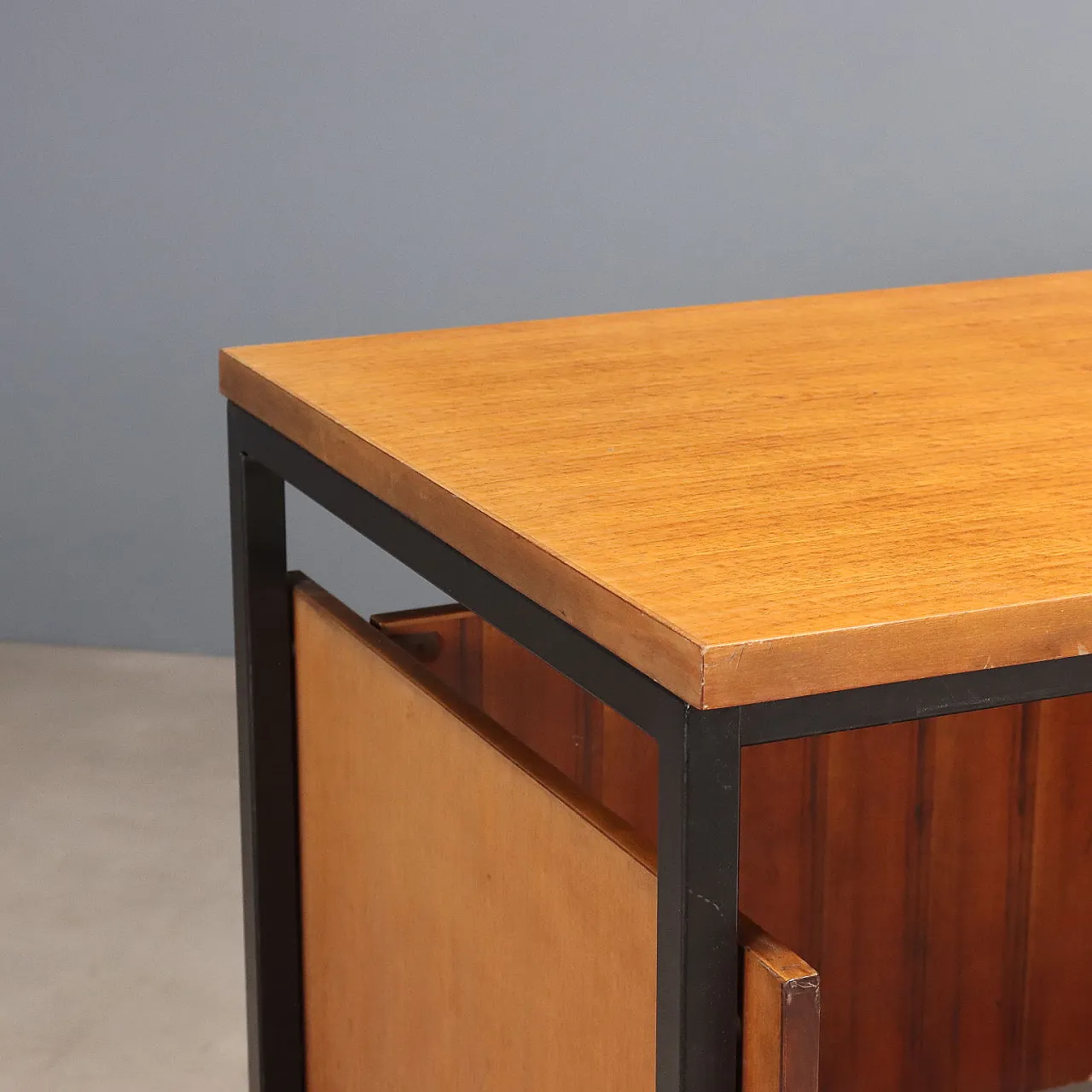 Wooden and metal desk, 1960s 4