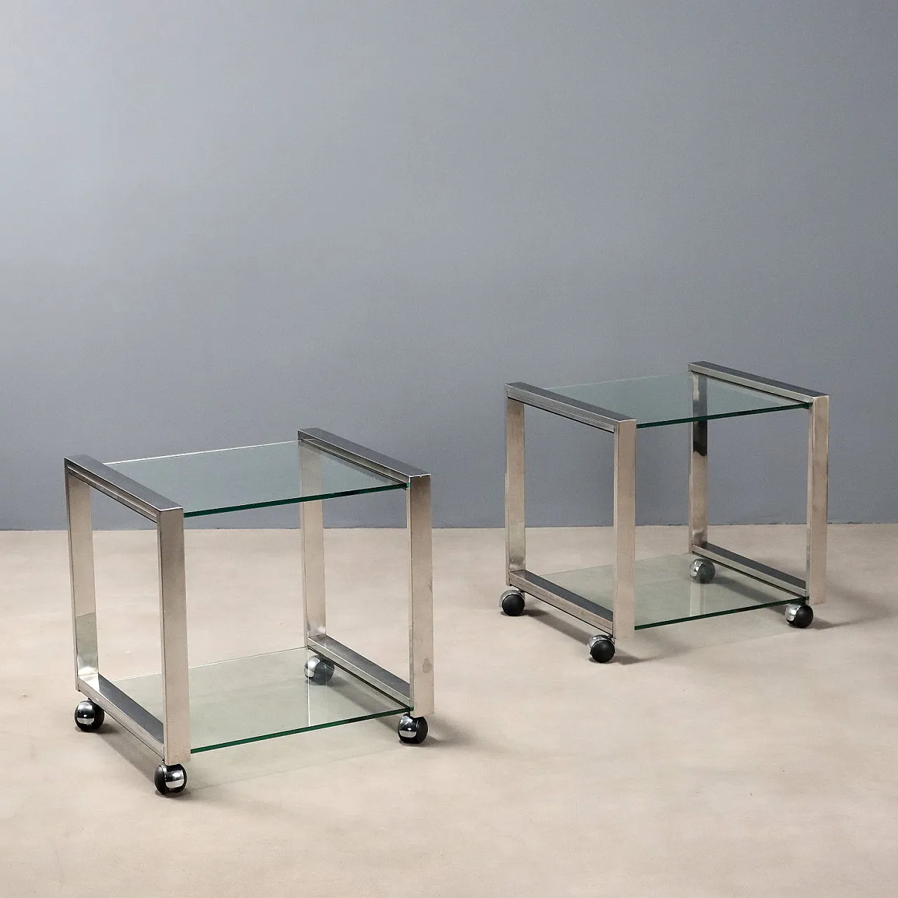 Pair of cart edside tables, 20th century 1