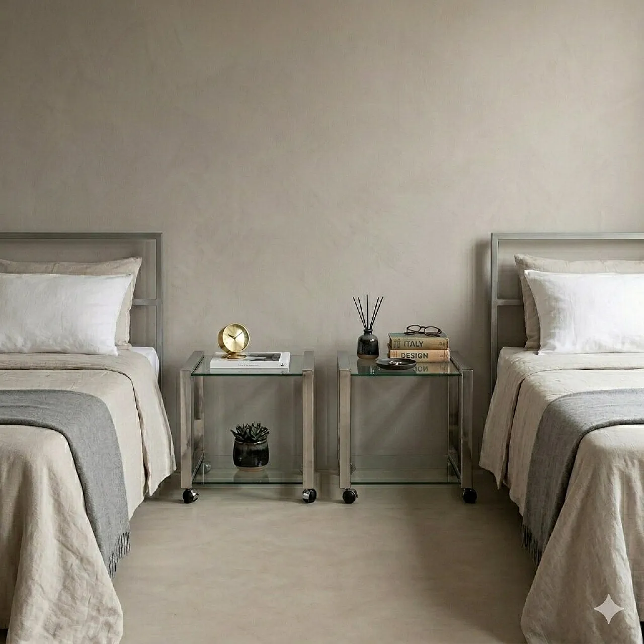Pair of cart edside tables, 20th century 2