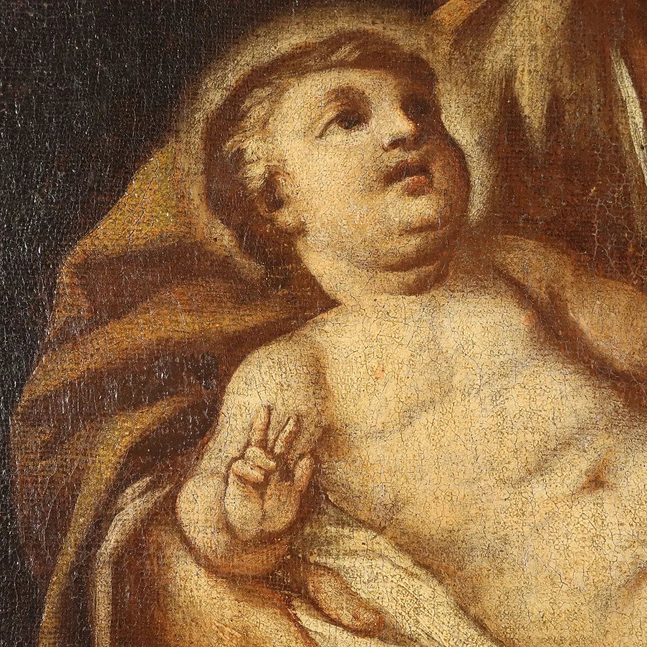Saint Joseph and the Baby Jesus, oil on canvas, 17th century 4