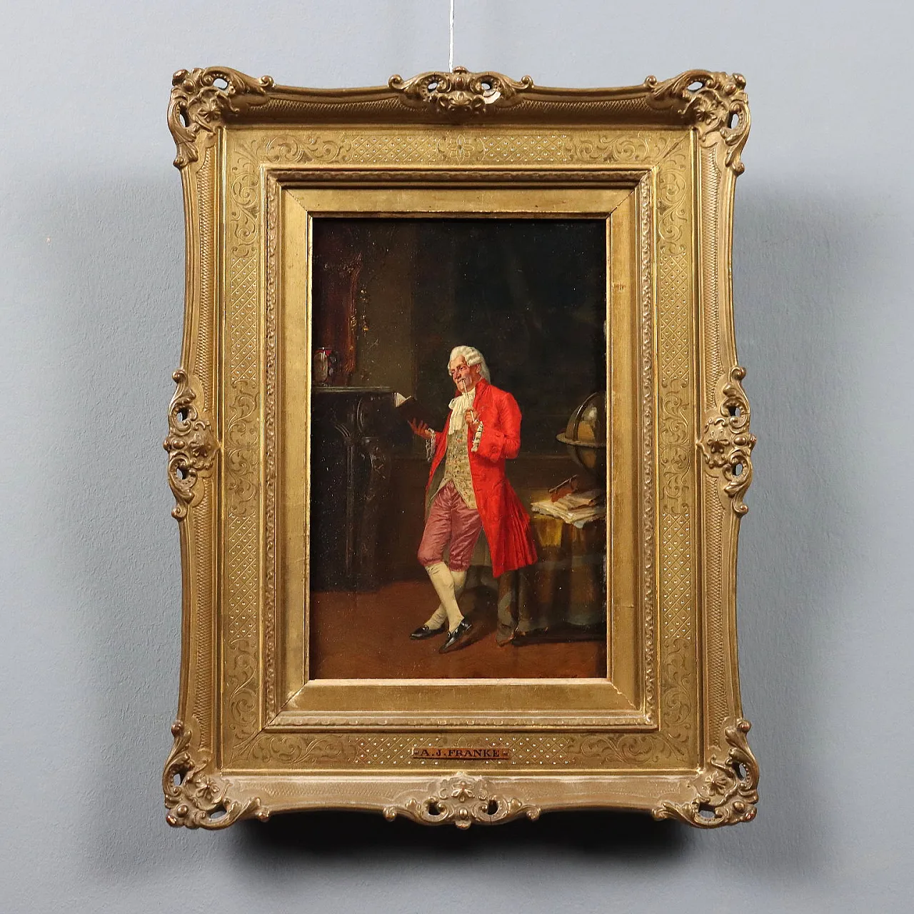 Painting by Albert Joseph Franke, oil on panel, early 20th century 1