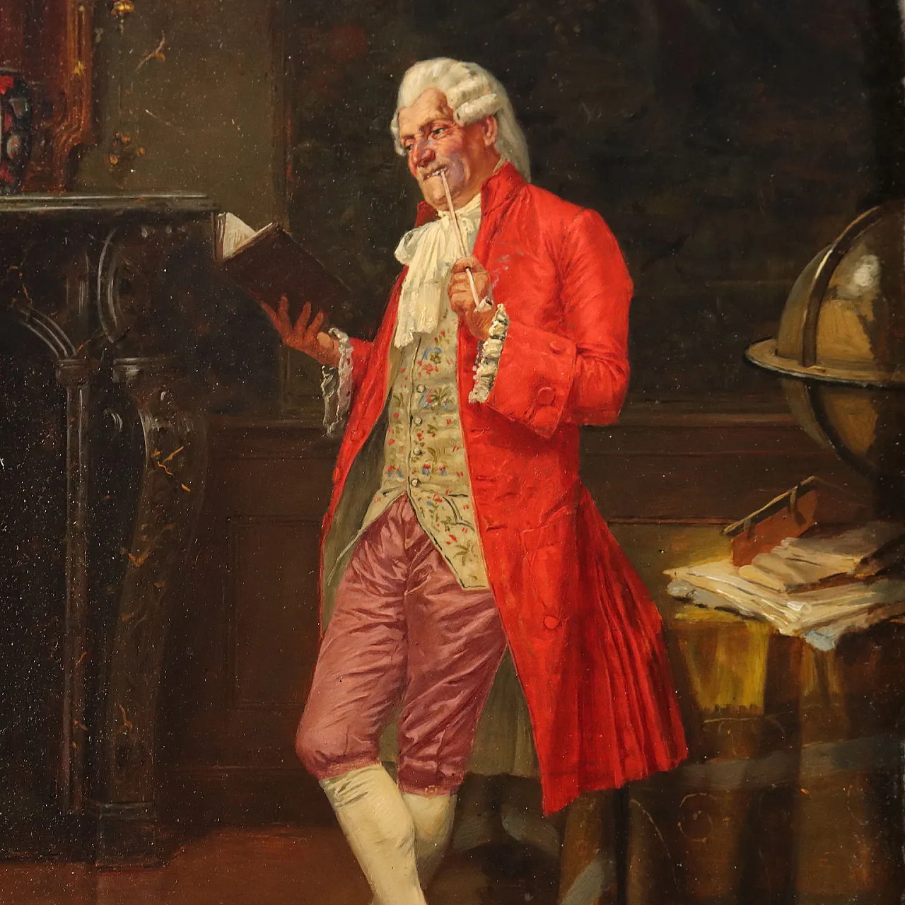 Painting by Albert Joseph Franke, oil on panel, early 20th century 3