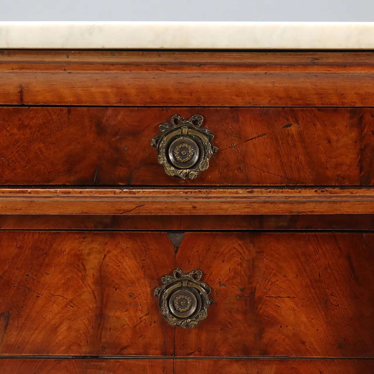 Empire chest of drawers in mahogany feather, 19th century 6
