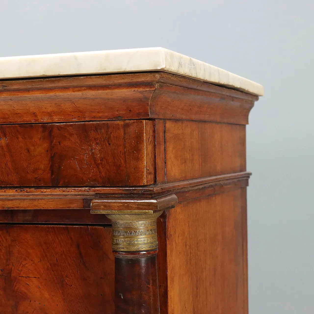 Empire chest of drawers in mahogany feather, 19th century 7