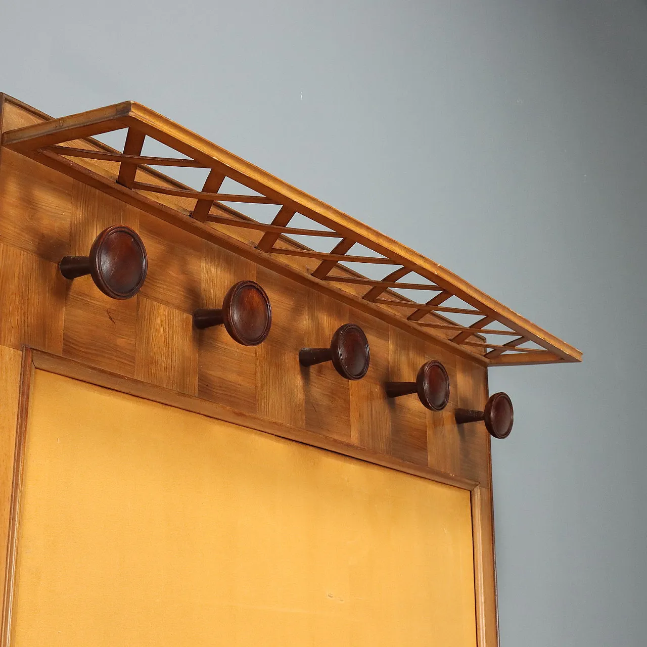 Hat hanger with oak and fabric frame, 20th century 4