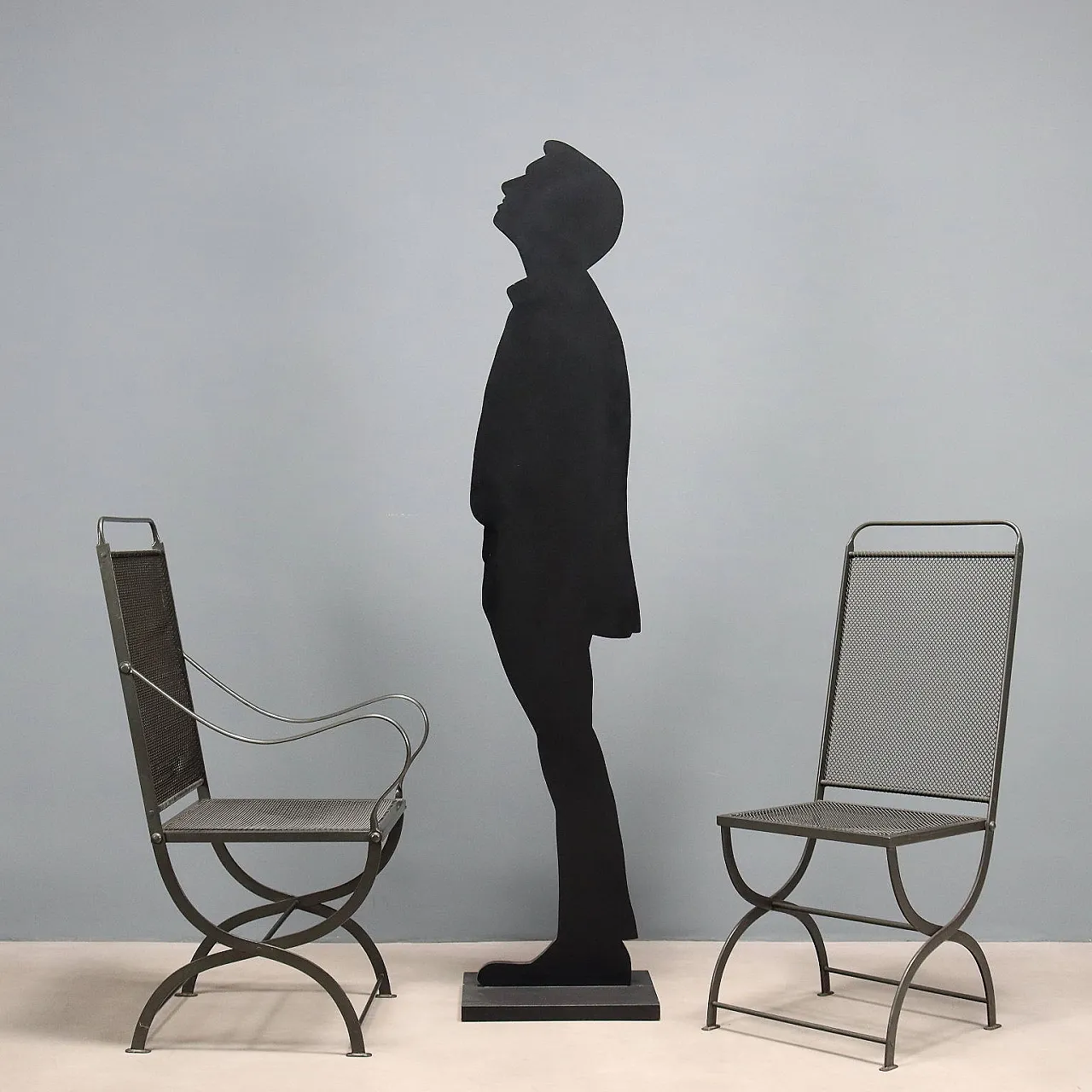 12 Nonaro folding chairs in enameled metal, 1960s 3