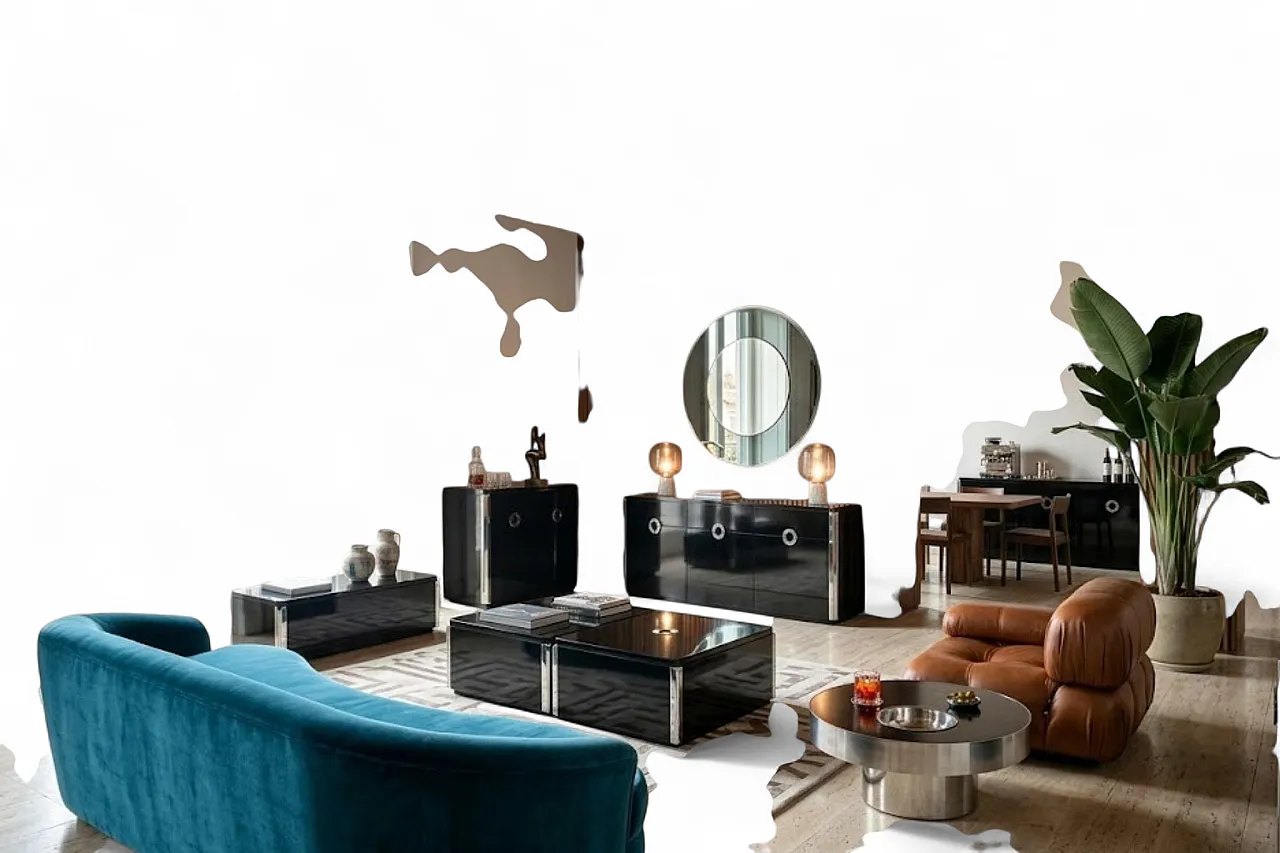 7 pieces Alveo by Willy Rizzo for Mario Sabot, 70s 10