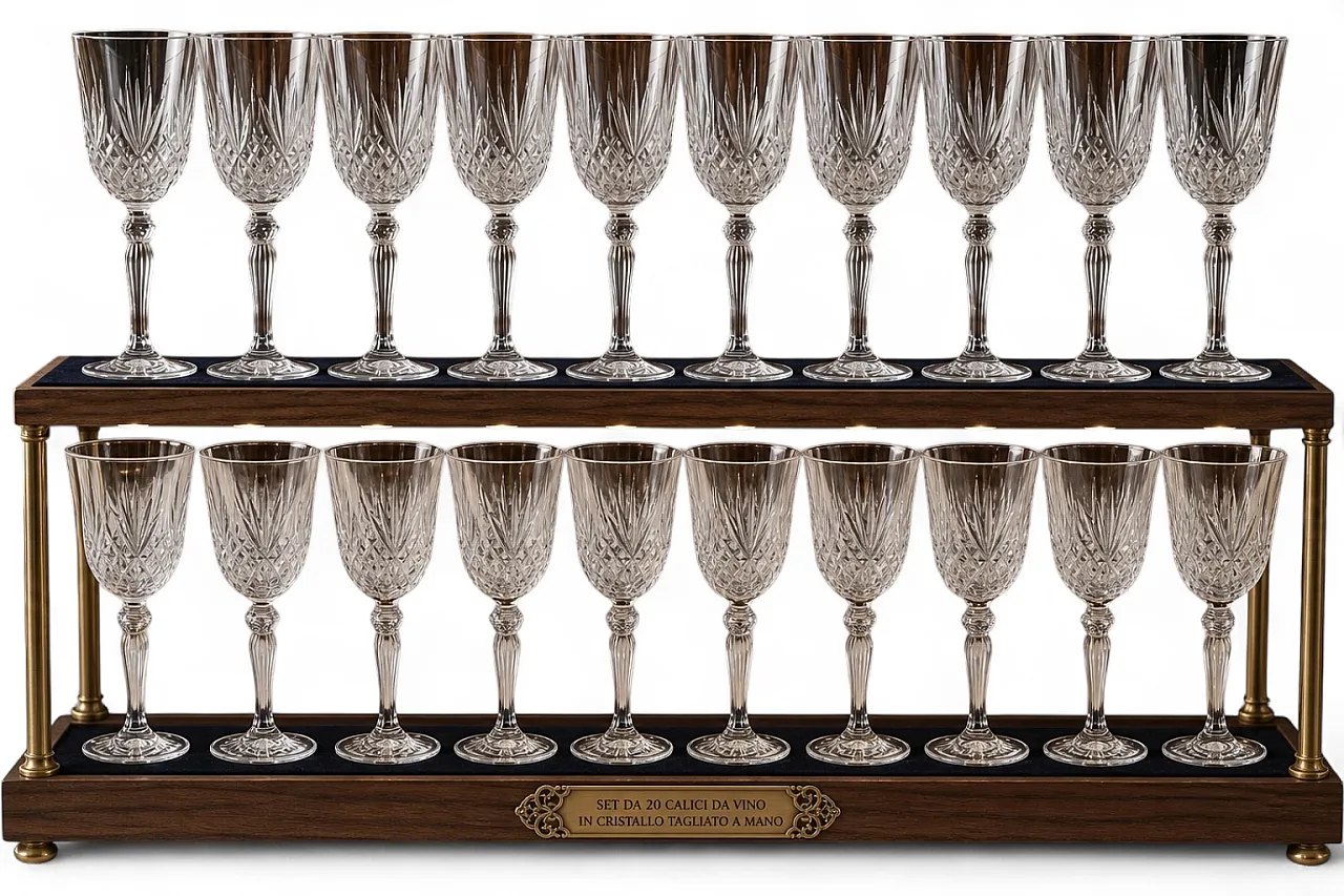 20 Hand-Cut Crystal Goblets, 1985 12