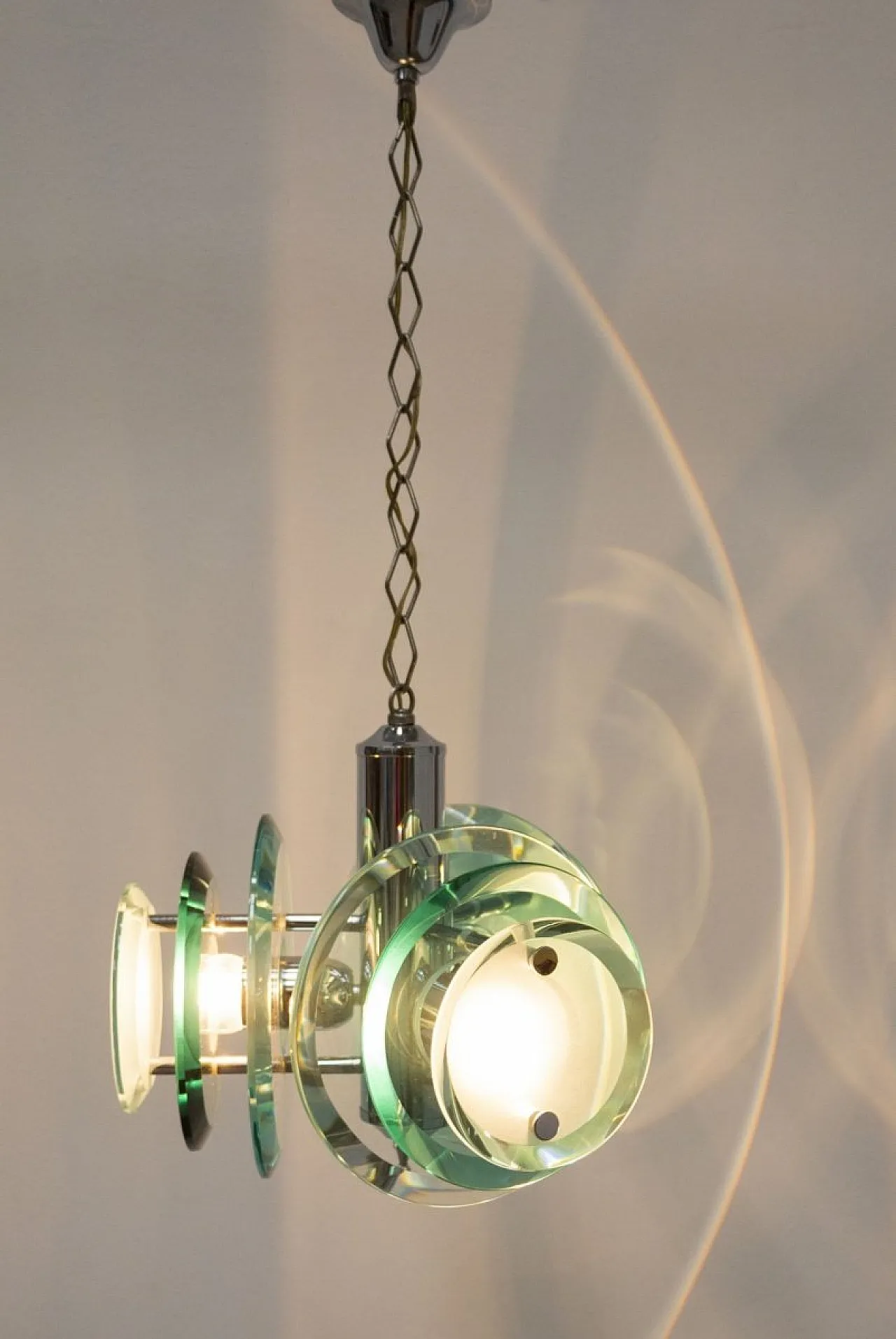 Lampada a sospensione in vetro di Murano, anni '60 5