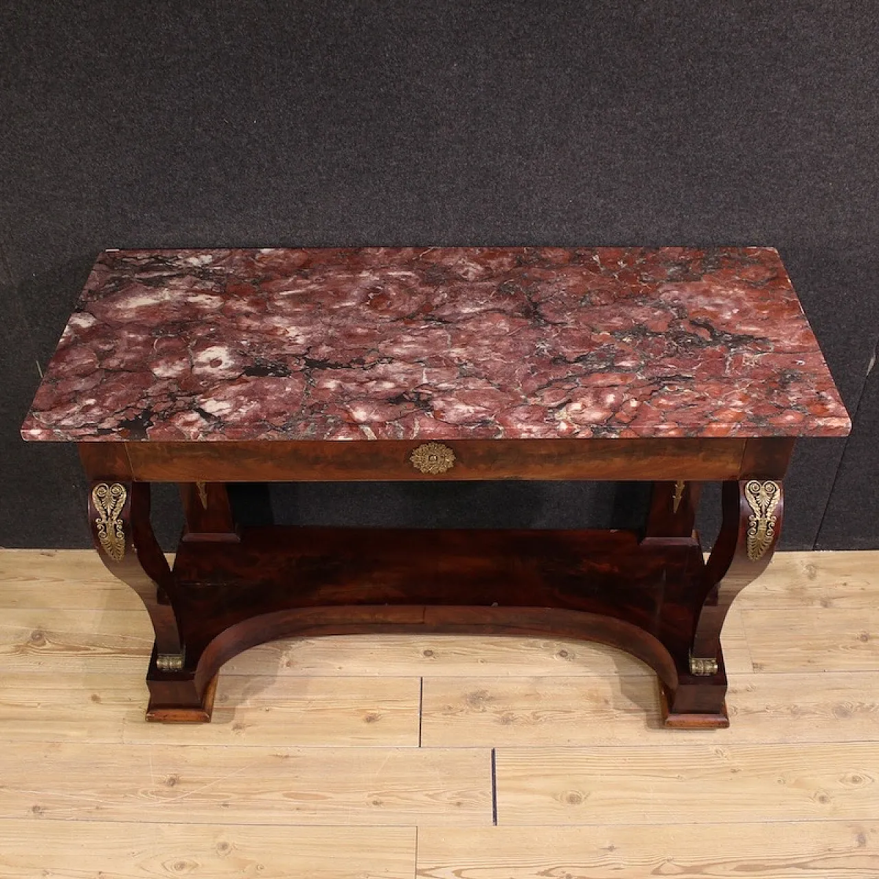 Italian Empire style console with marble top,  19th century 3
