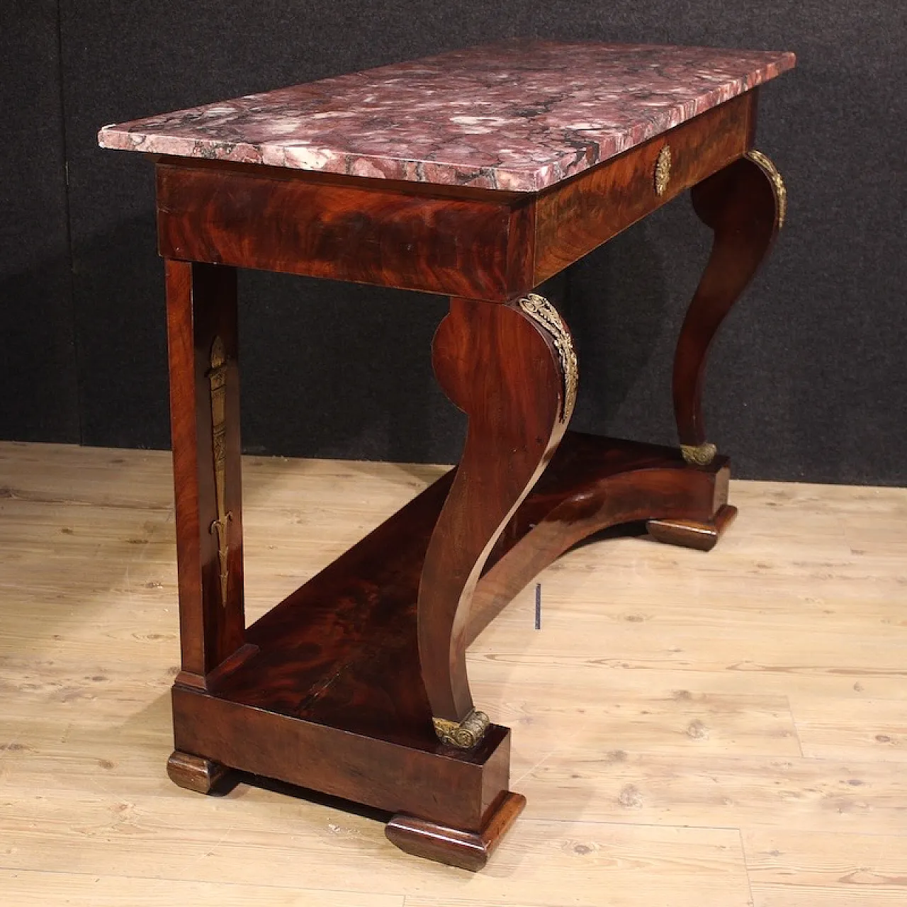 Italian Empire style console with marble top,  19th century 4