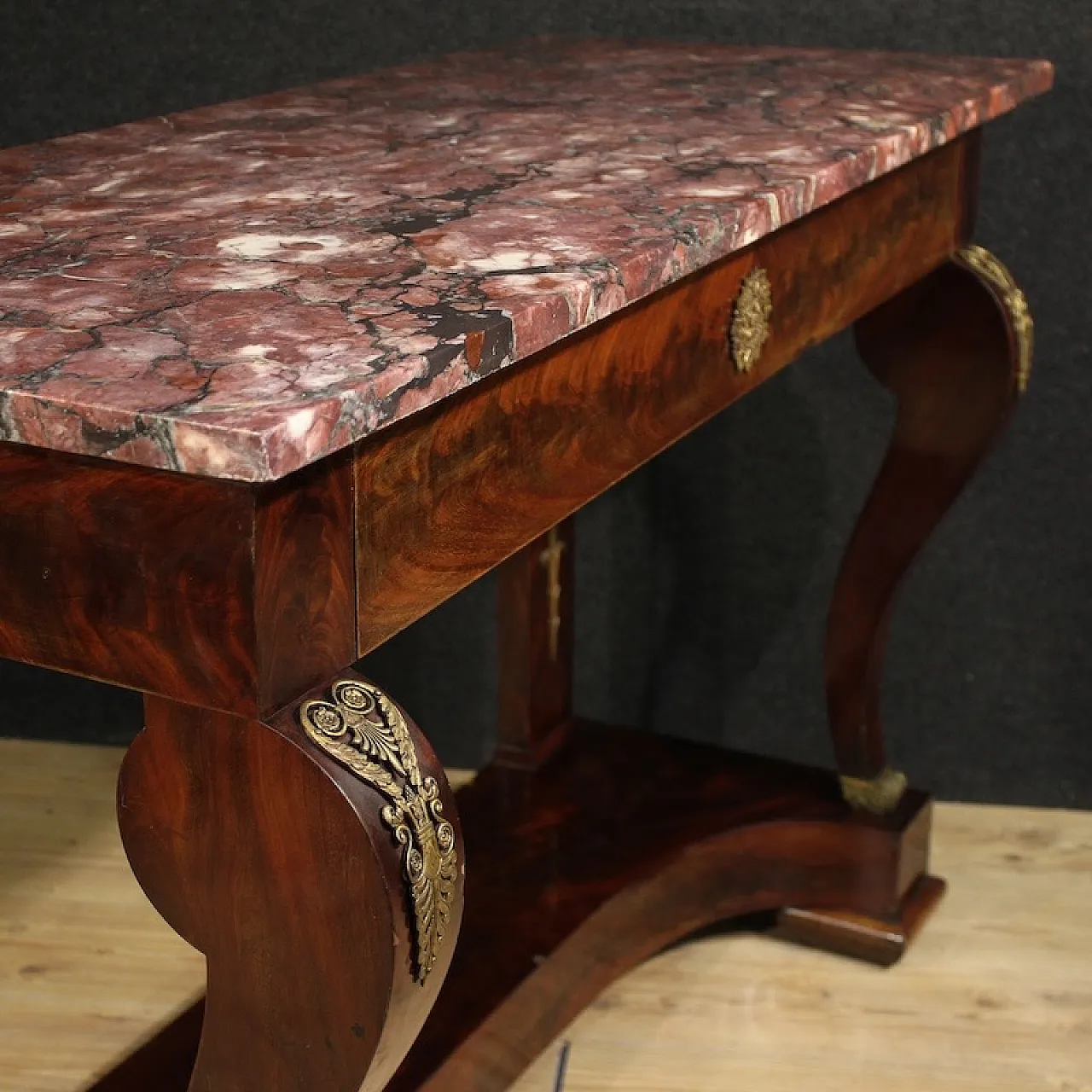 Italian Empire style console with marble top,  19th century 7