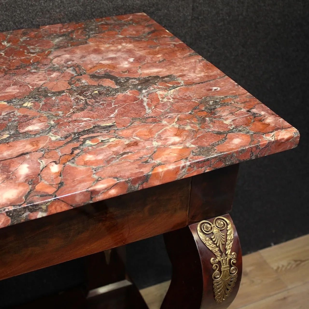 Italian Empire style console with marble top,  19th century 10