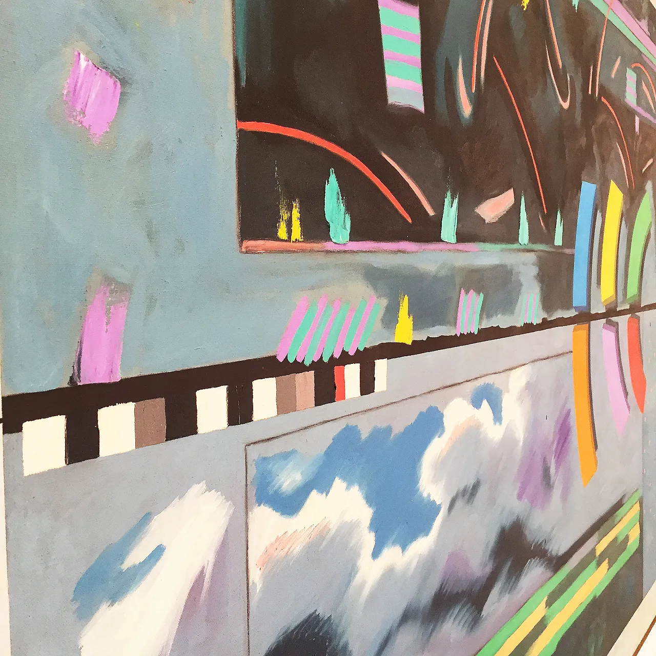 Richard Frank 'Wise Bird Strategy' Painting, Oil On Canvas 1980 3