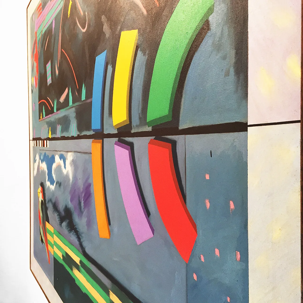 Richard Frank 'Wise Bird Strategy' Painting, Oil On Canvas 1980 4