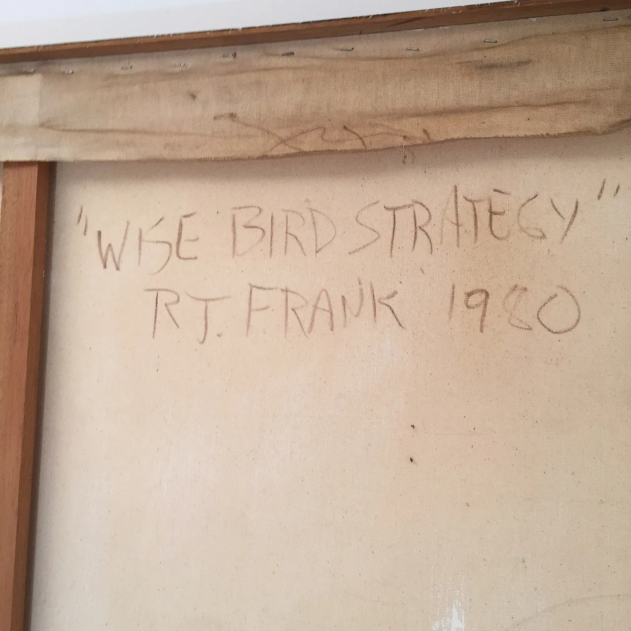 Richard Frank 'Wise Bird Strategy' Painting, Oil On Canvas 1980 10