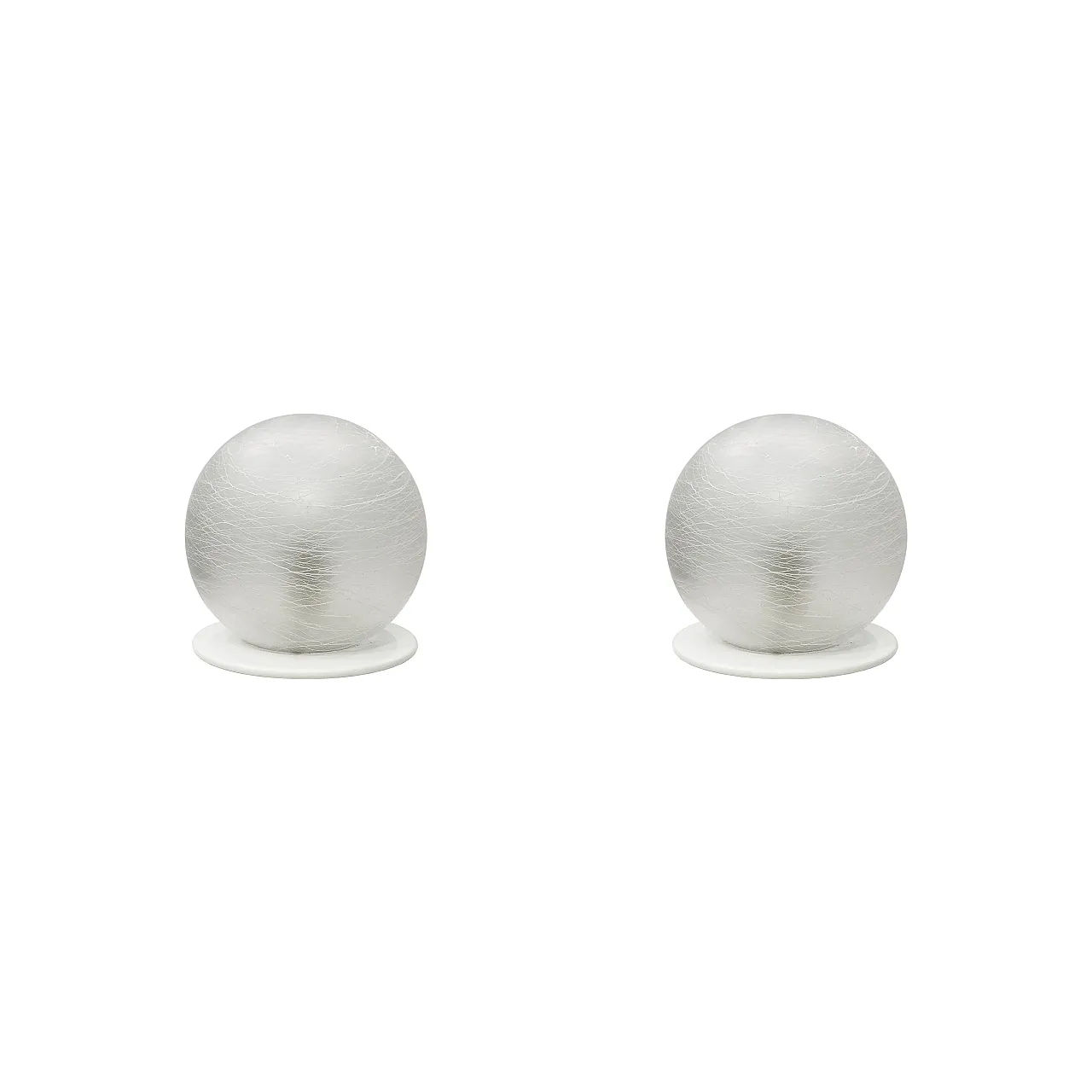 Pair Of White Murano Sphere Lamps, anni '70 1
