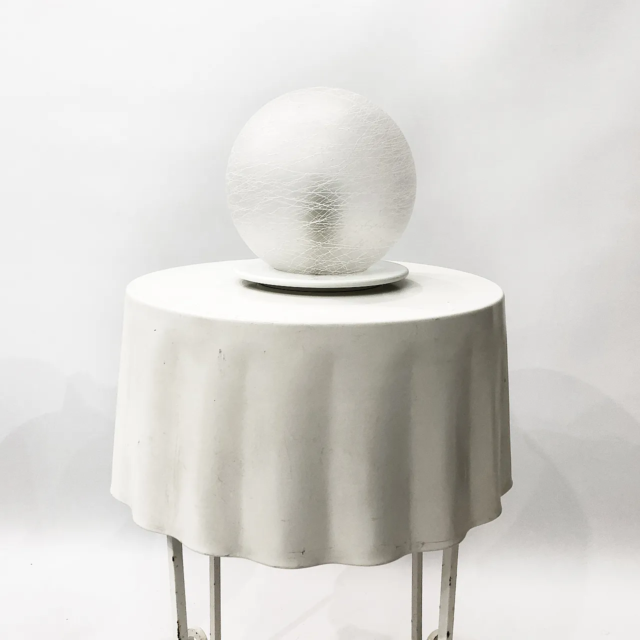 Pair Of White Murano Sphere Lamps, anni '70 5