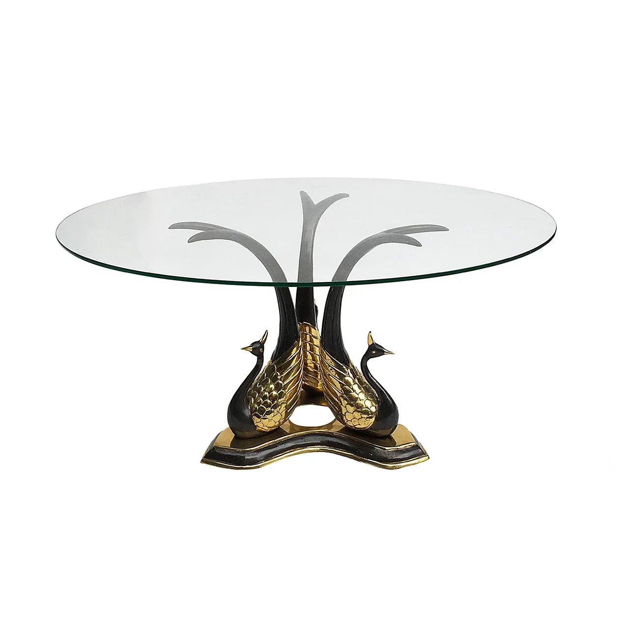 Brass Peacock Side Or Coffee Table 3