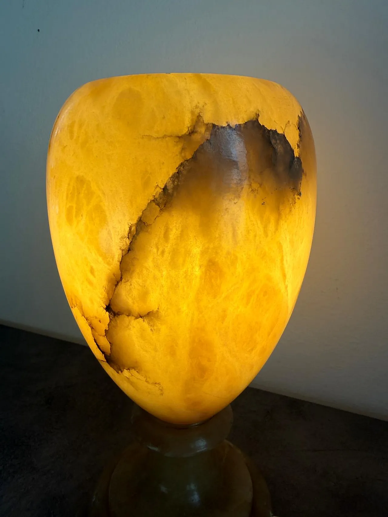 Italian Mid-Century Onyx Table Lamp, 50s 2