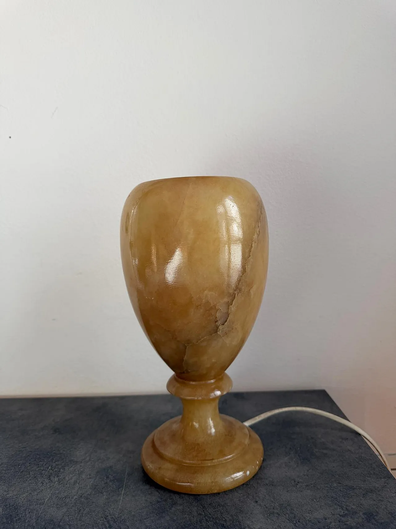 Italian Mid-Century Onyx Table Lamp, 50s 7