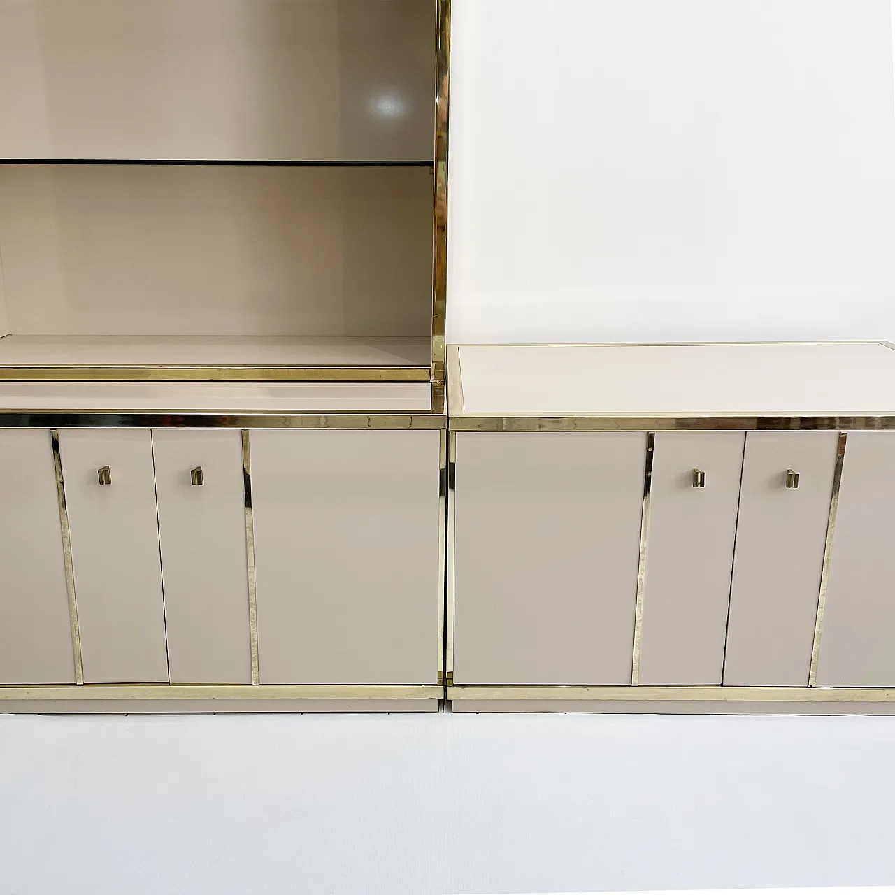 Beige Brass Display Cabinet by Renato Zevi , 70s 7