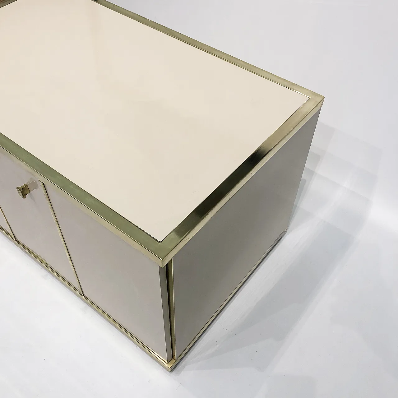 Beige Brass Display Cabinet by Renato Zevi , 70s 8