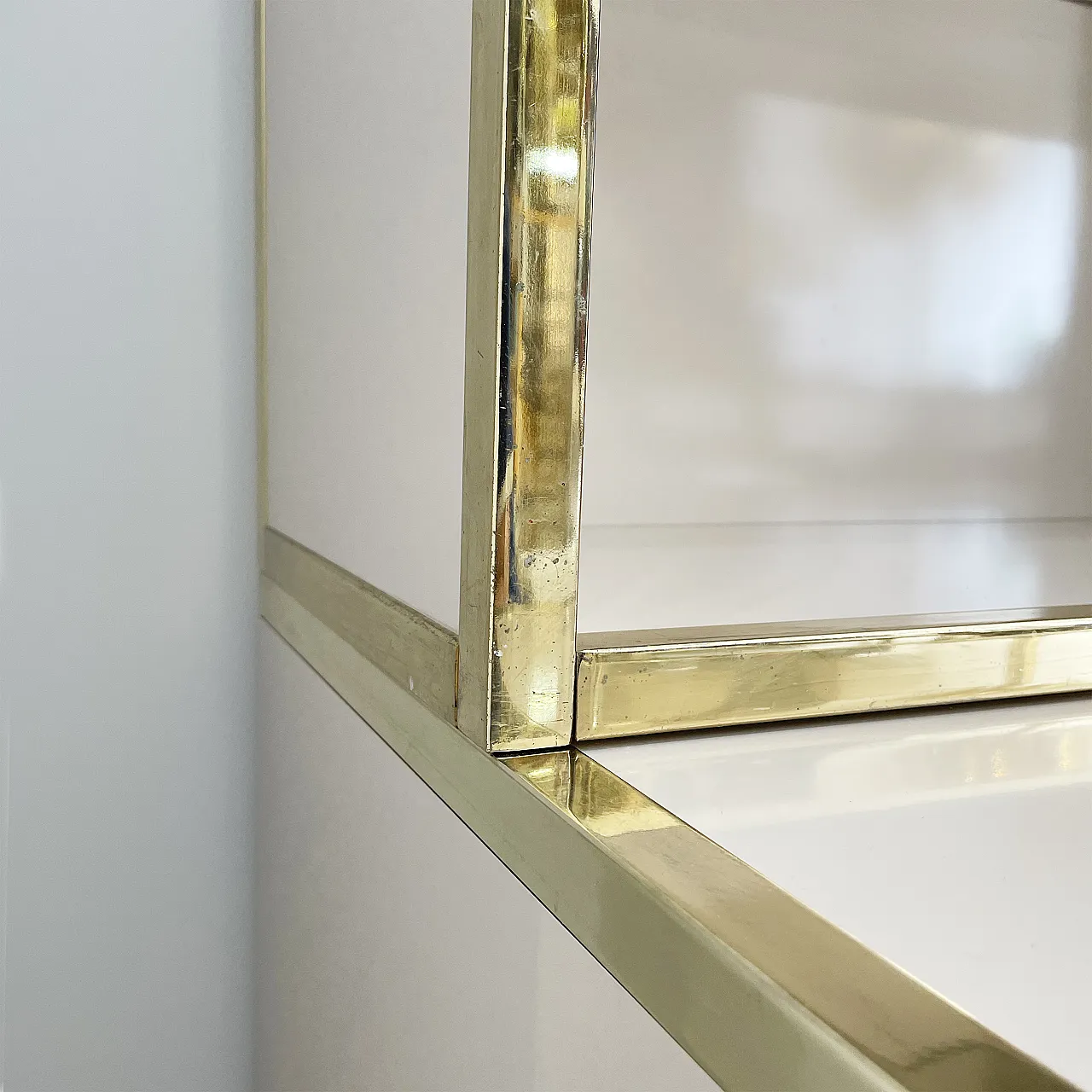 Beige Brass Display Cabinet by Renato Zevi , 70s 10
