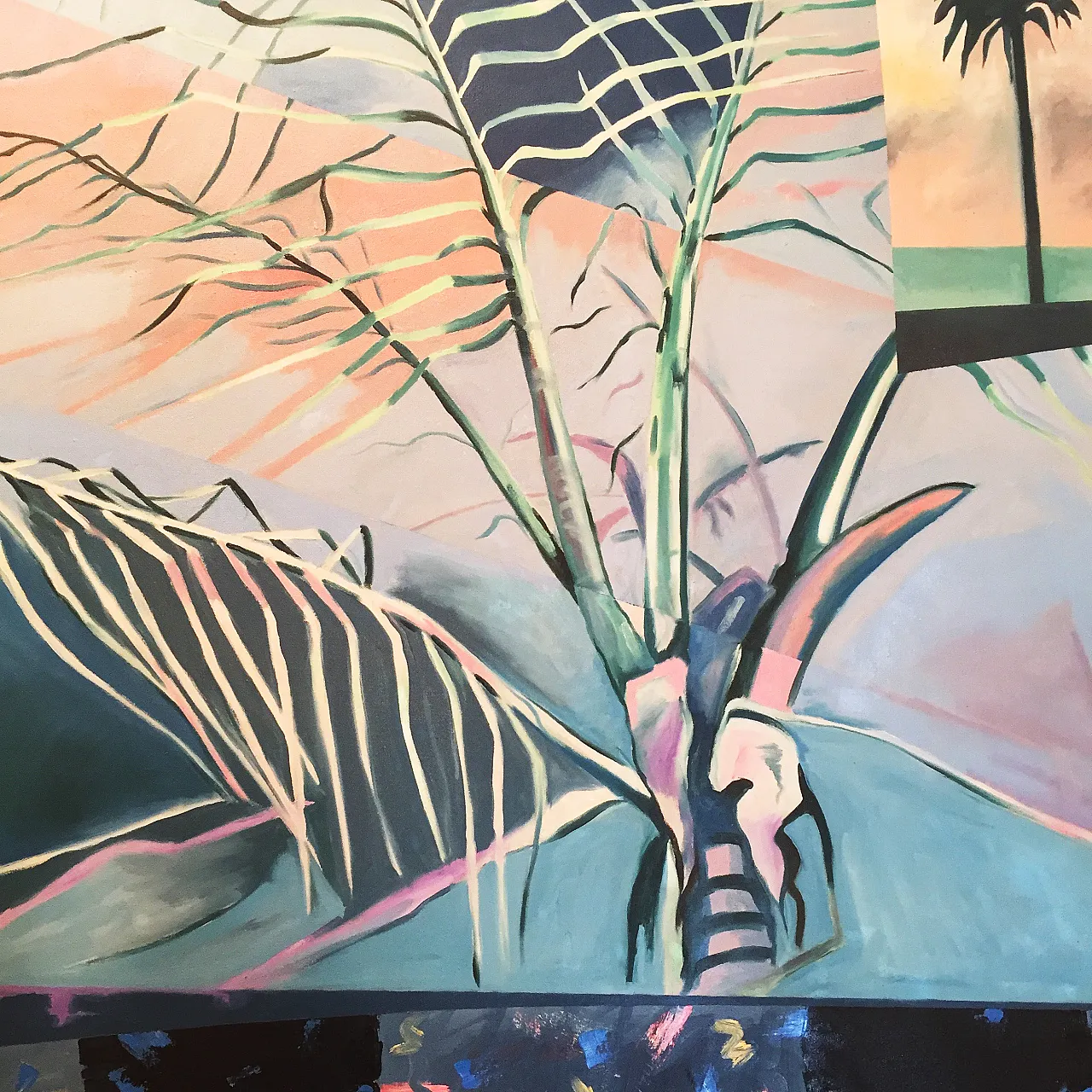 Dipinto di Richard Frank 'Palm's Parade', olio su tela 1980 4