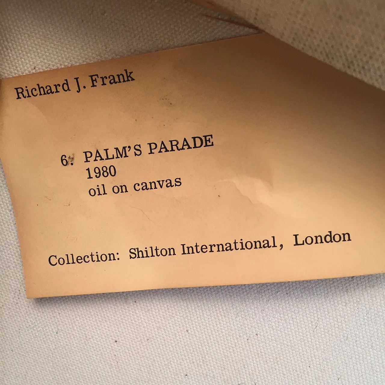Dipinto di Richard Frank 'Palm's Parade', olio su tela 1980 8